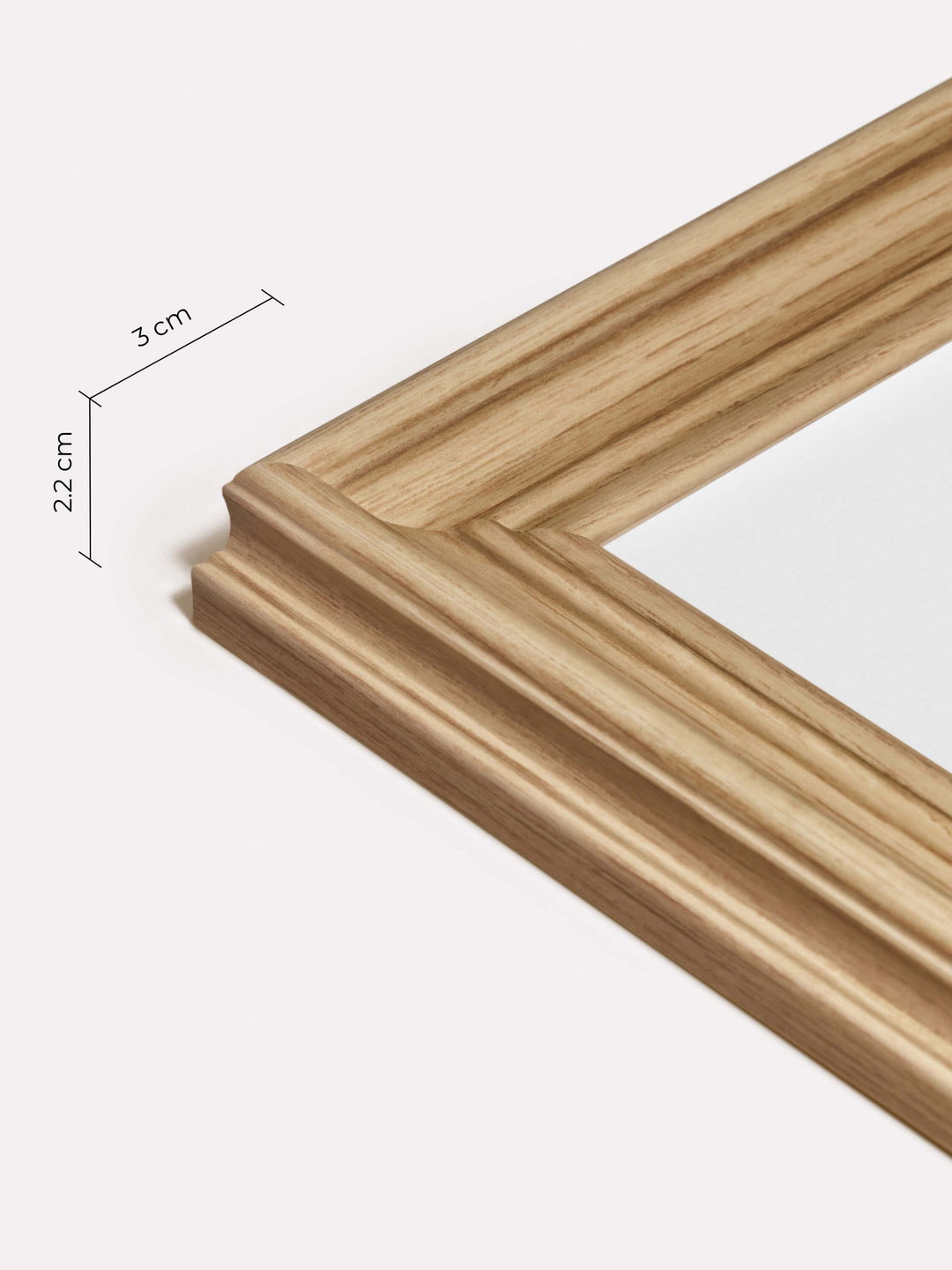 Decorative Frame, Oak, A4 - Close-up view